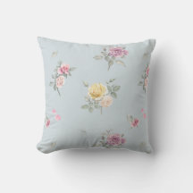 Rosa gris azul suave acuarela floral
