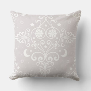 Cojín Decorativo Rosa gris polvoriento patrón damasco celestial boh