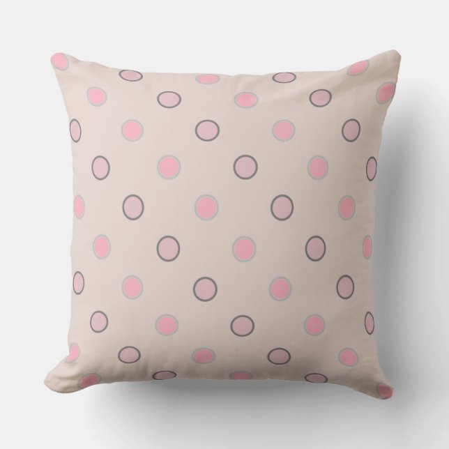 Cojín Decorativo Rosa, gris y blanco (Anverso)