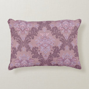 Cojín Decorativo Rosa Lavanda Polvorienta Lila Mauve Damask Elegant
