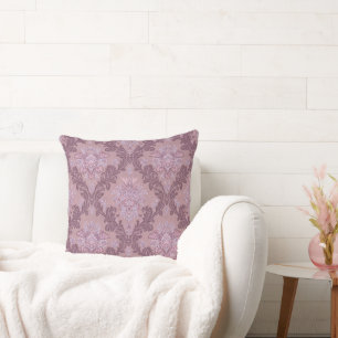 Cojín Decorativo Rosa Lavanda Polvorienta Lila Mauve Damask Elegant