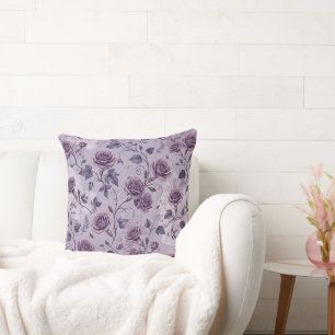 Cojín Decorativo Rosa Lavanda Polvorienta Tonos Soñadores Florales