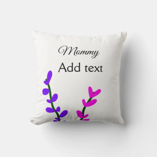 Cojín Decorativo Rosa lavanda púrpura regalo del día de la madre pa