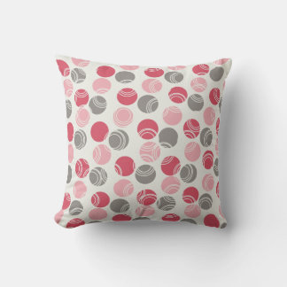 Cojín Decorativo Rosa, magenta, círculos grises MOJO Pillow
