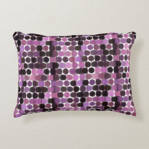Cojín Decorativo Rosa, malva y rosa negra geométrica