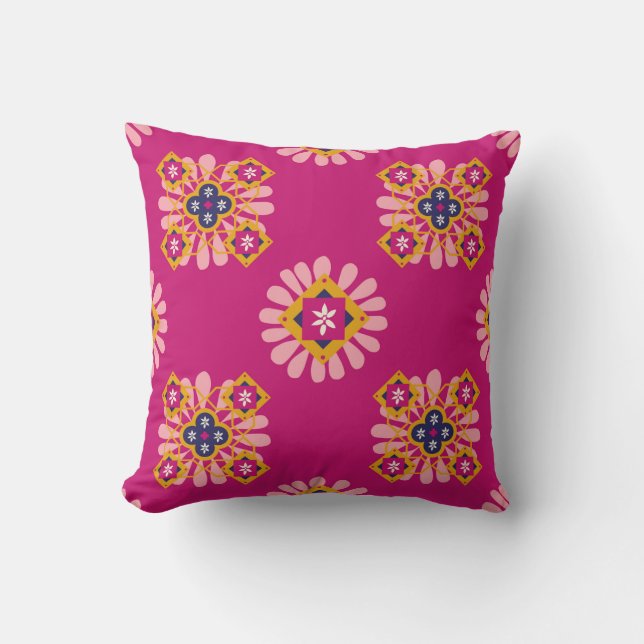 Cojín Decorativo Rosa Marroquí (Anverso)