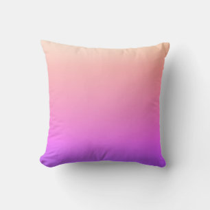 Cojín Decorativo Rosa melocotón desvanecido y ombre colorido púrpur