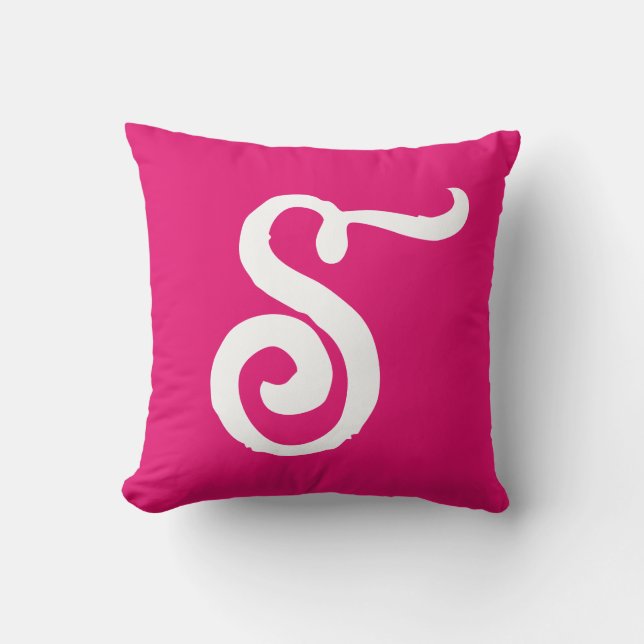 COJÍN DECORATIVO ROSA MONOGRAM SCRIPT ESTILO (Anverso)