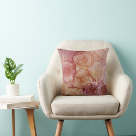 Cojín Decorativo Rosa monogramado Taupe