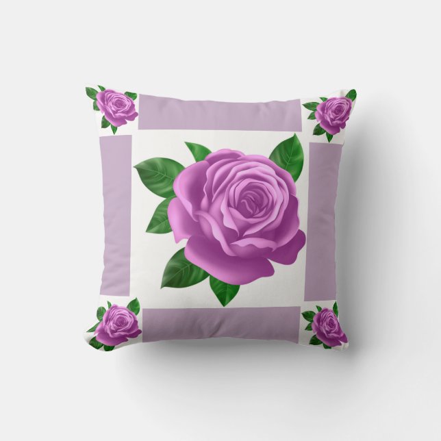 Cojín Decorativo Rosa morado (Anverso)
