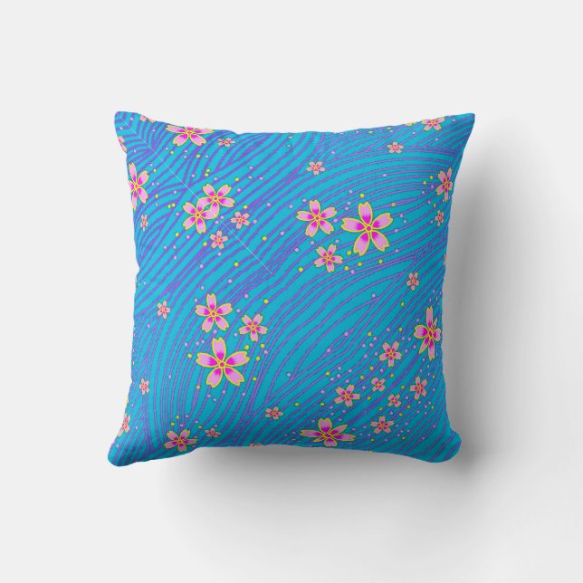 Cojín Decorativo rosa morado y azul (Reverso)