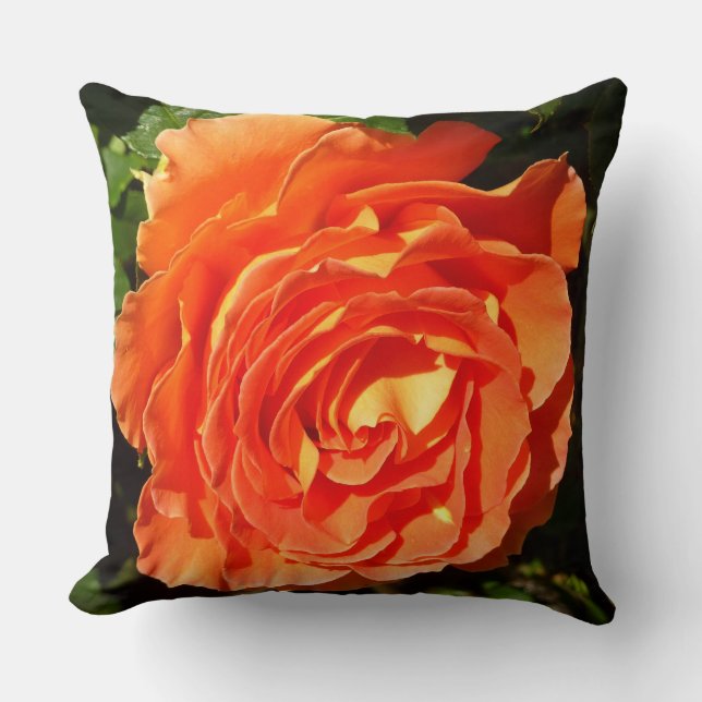 Cojín Decorativo Rosa naranja I Bonito Floral (Anverso)