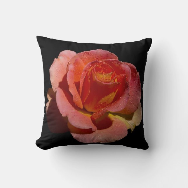 Cojín Decorativo Rosa naranja Pillow (Anverso)