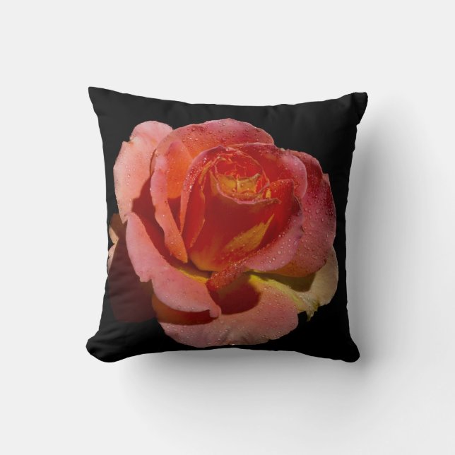 Cojín Decorativo Rosa naranja Pillow (Anverso)