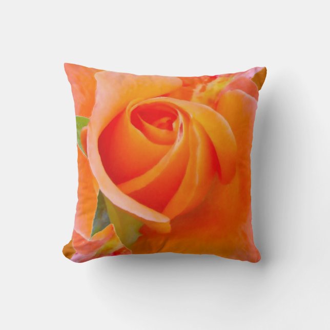 Cojín Decorativo Rosa naranja por Alexandra Cook (Anverso)