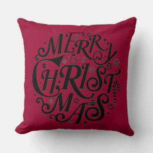 Cojín Decorativo Rosa Navidades de puntos de polka rojo/blanco Pill