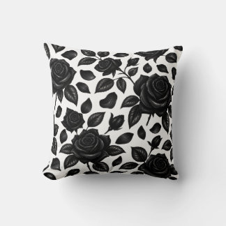 Cojín Decorativo Rosa Negra Floral