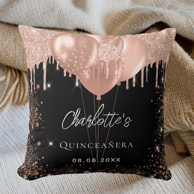 Cojín Decorativo Rosa negro quinceanera fiesta (Subido por el creador)