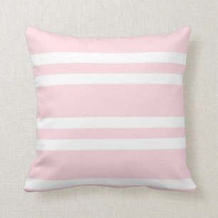 Cojín Decorativo Rosa pálido y rayas blancas