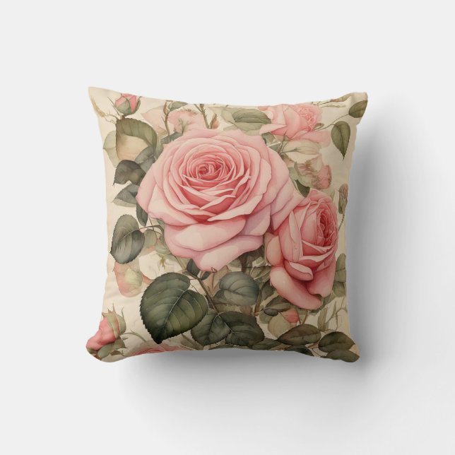 Cojín Decorativo Rosa Pastel (Anverso)