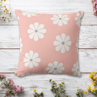 Rosa Pastel Blanco Retro Floral de Margarita