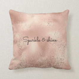 Cojín Decorativo Rosa Peach Gold Glitzy Purpurina