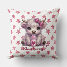 Cojín Decorativo Rosa, Permanecer Sassy, vacas Highland