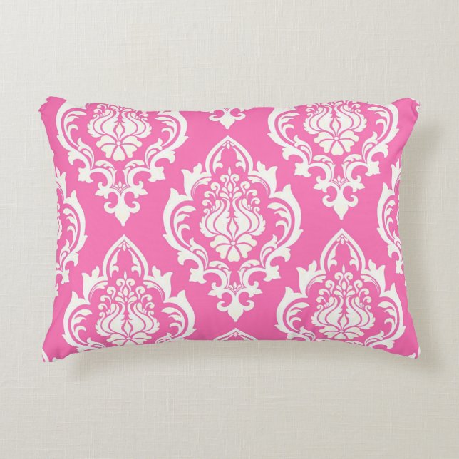 Cojín decorativo rosa persa de Damask (Anverso)
