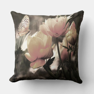 Cojín Decorativo Rosa Petal Y Mariposa