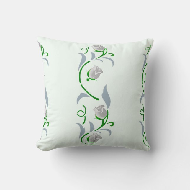 Cojín Decorativo Rosa plateado Floral (Anverso)