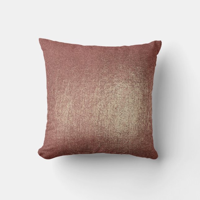 Cojín Decorativo Rosa Polvo Dorado Glam Pillow Metálico (Anverso)