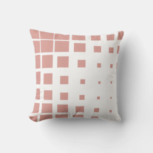 Cojín Decorativo Rosa Polvoriento Moderno Desconstruido Plaid Geo e