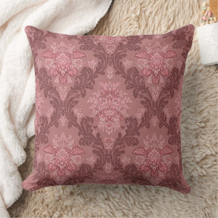 Cojín Decorativo Rosa Polvoriento Rosa Suave Burgundy Elegante Dama