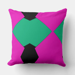 Cojín Decorativo Rosa Preparado Verde Esmeralda Patrón Mosaico Abst