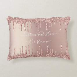 Cojín Decorativo Rosa Purpurina dorado Pillow Personalizado Nombre 