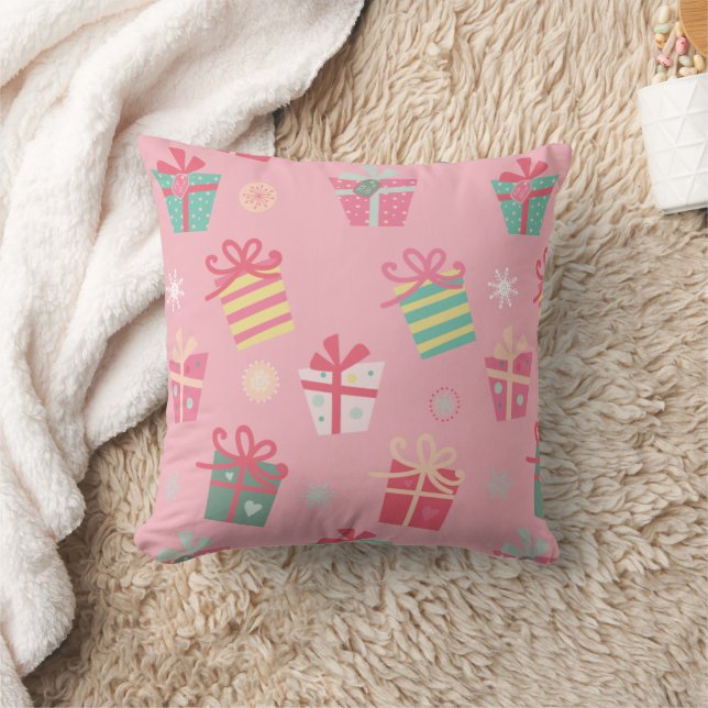 Cojín Decorativo Rosa retro lindo presenta Navidades (Manta)