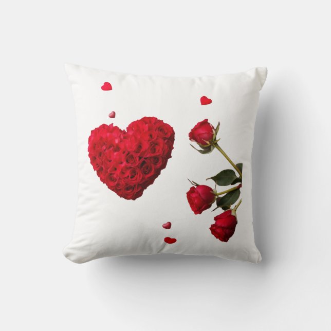 Cojín Decorativo Rosa Roja (Anverso)