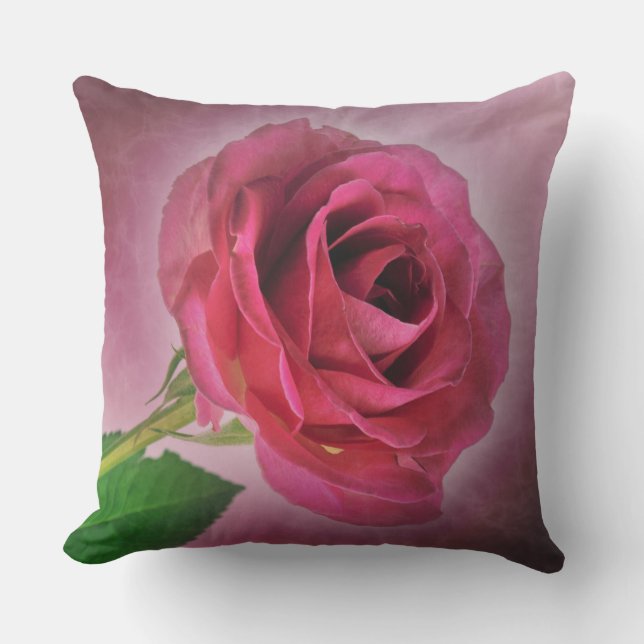 Cojín Decorativo Rosa Roja (Anverso)