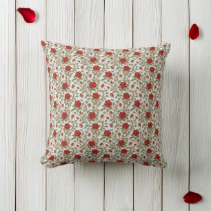 Cojín Decorativo Rosa Roja Entrelazada
