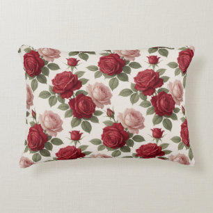 Cojín Decorativo Rosa Roja Romántica Estilo Floral Vintage ✨