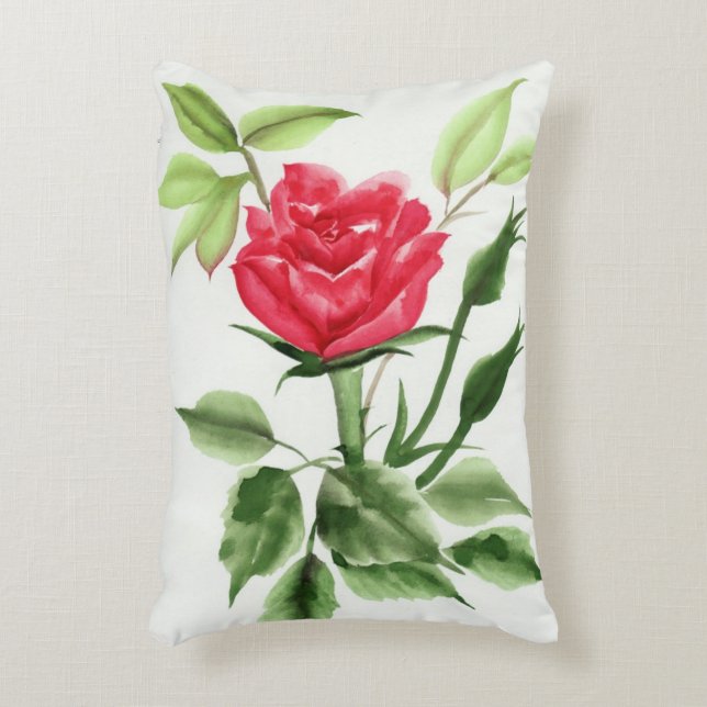 Cojín Decorativo Rosa rojo (Frente (Vertical))