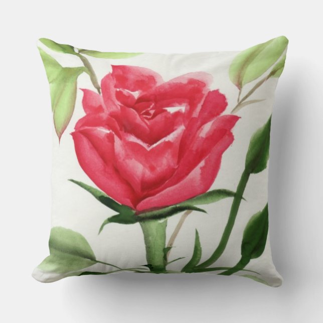 Cojín Decorativo Rosa rojo (Anverso)