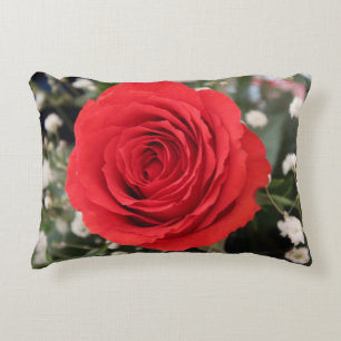 Cojín Decorativo Rosa Rojo florido