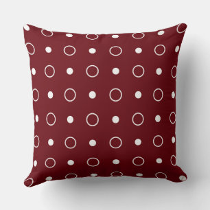 Cojín Decorativo Rosa rojo y puntos blancos