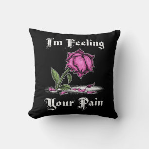 Cojín Decorativo Rosa rosa con un texto blanco desesperado