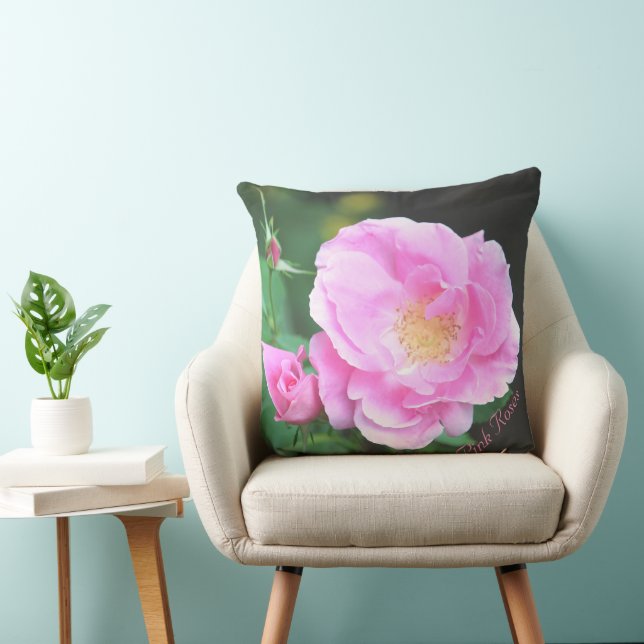 Cojín Decorativo Rosa Rosa Floral (Silla)