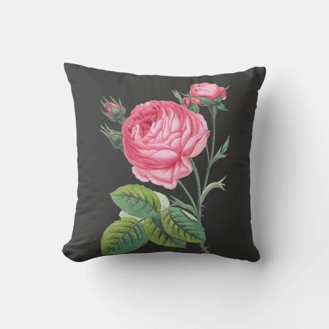 Cojín Decorativo Rosa rosa floral (Anverso)