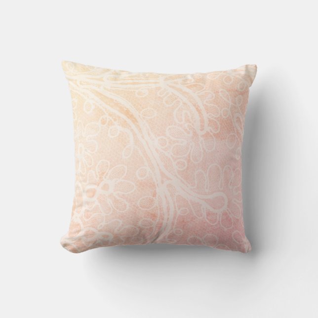 Cojín Decorativo Rosa Rosa Rosa Rosa Lace Bonito Girel Pastel Bebé (Anverso)