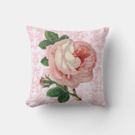Cojín Decorativo Rosa rosa sobre el Vintage Reversible Rosa Elegant