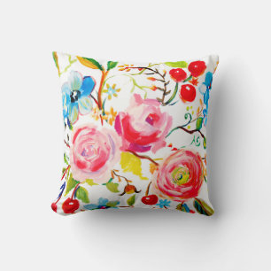 Cojín Decorativo Rosa rosa y blanco cereza